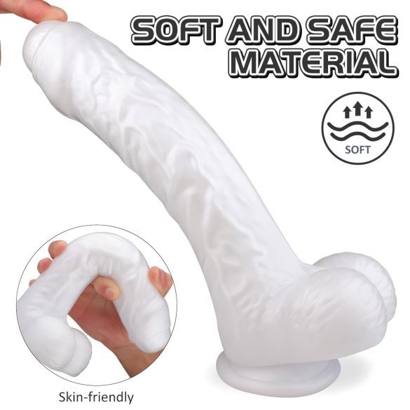 Sex HD Martin - gode ceinture réaliste avec testicules et ventouse - blanc