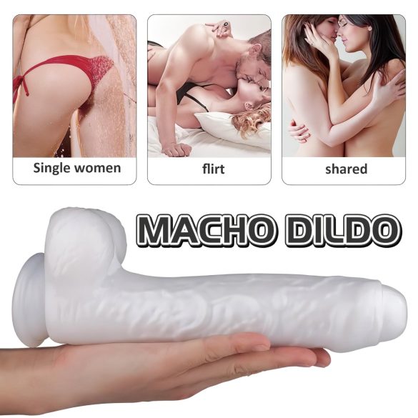 Sex HD Martin - gode ceinture réaliste avec testicules et ventouse - blanc