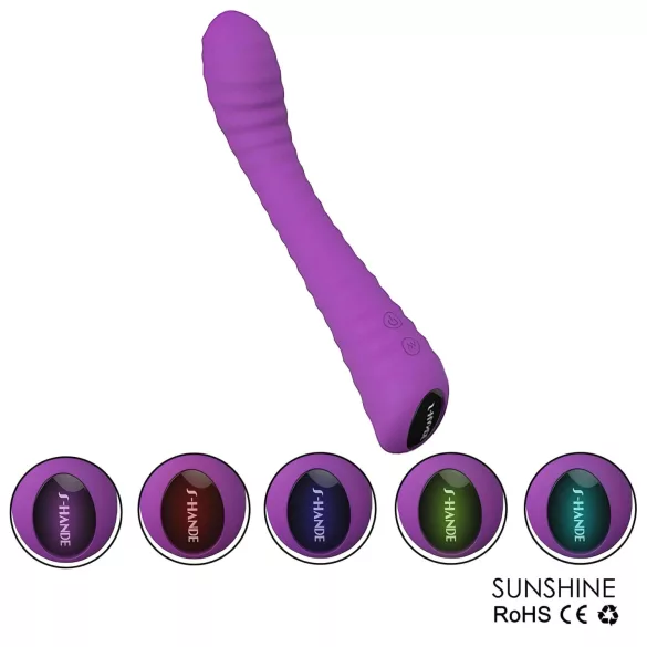 Sex HD Sunshine - vibromasseur point G rechargeable rainuré - silicone violet