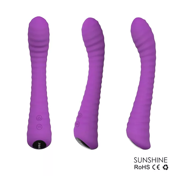 Sex HD Sunshine - vibromasseur point G rechargeable rainuré - silicone violet
