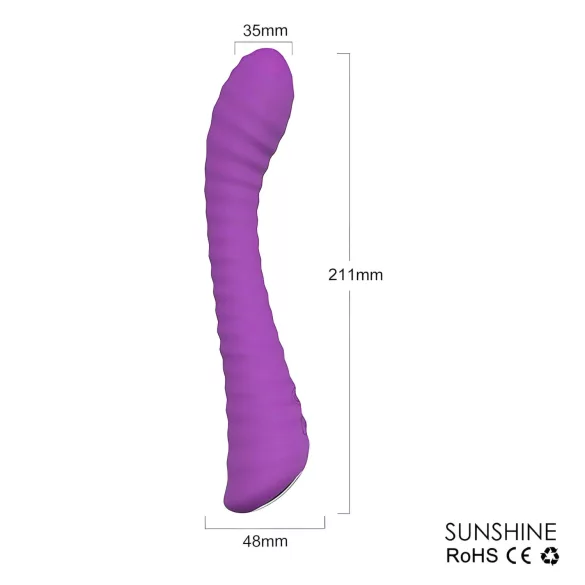 Sex HD Sunshine - vibromasseur point G rechargeable rainuré - silicone violet