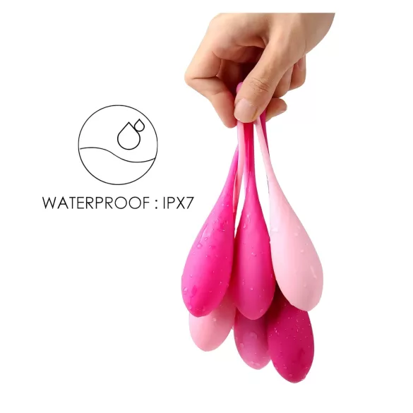 Sex HD Eggs - Boules de Kegel - Set 6 pièces - silicone rose