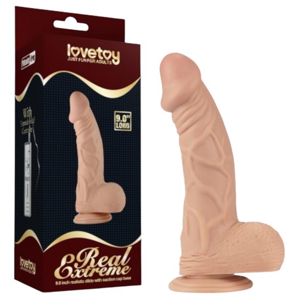 Lovetoy Real Extreme - ventouse dildo - 23cm (naturel)