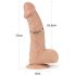 Lovetoy Real Extreme - ventouse dildo - 23cm (naturel)