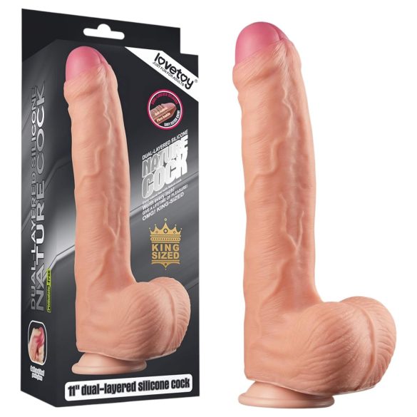 Dildo réaliste bichouche - 28cm (naturel)