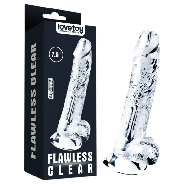 Lovetoy Flawless Clear - gode ventouse - 19cm - transparent