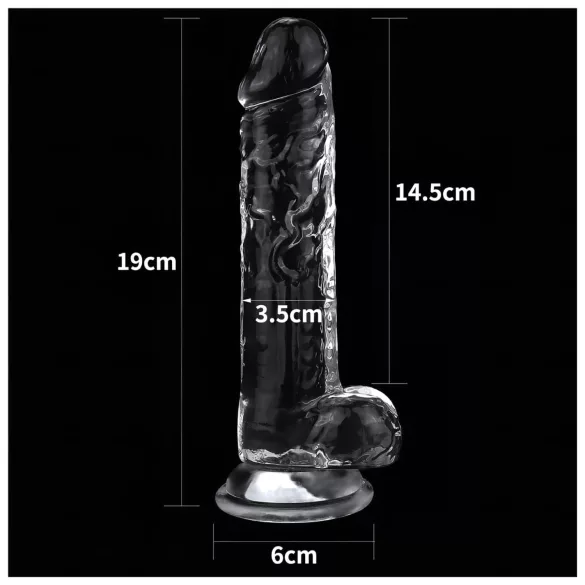 Lovetoy Flawless Clear - gode ventouse - 19cm - transparent
