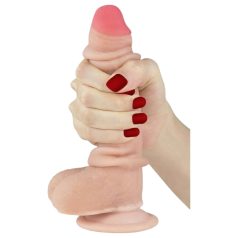 Lovetoy Sliding-Skin - Dildo double couche - 18cm (naturel)