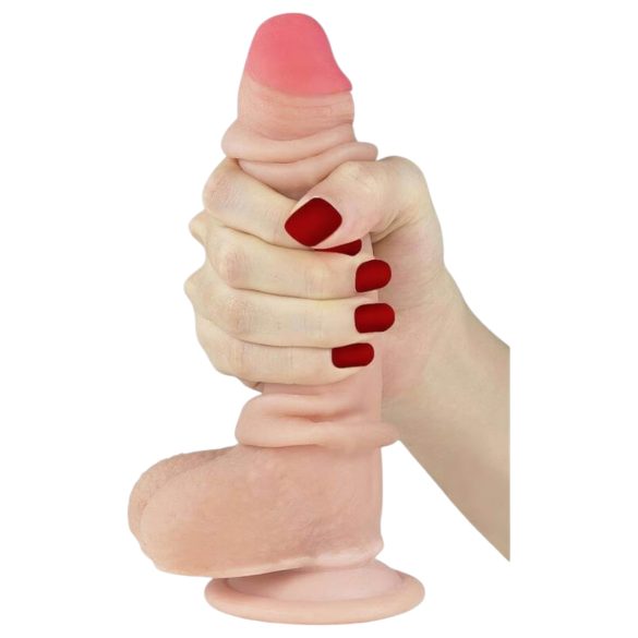 Lovetoy Sliding-Skin - Dildo double couche - 18cm (naturel)
