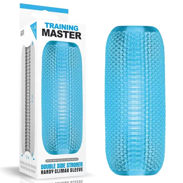 Lovetoy Training Master - Masturbateur nervuré double face (bleu)