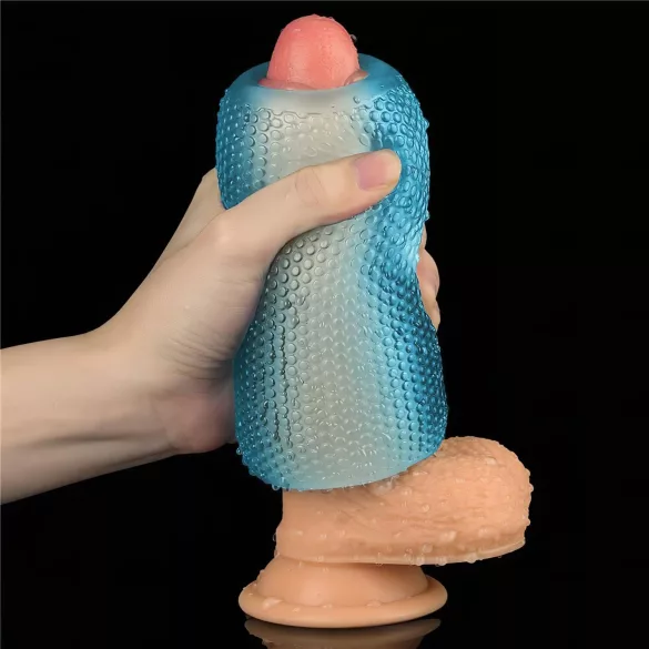 Lovetoy Training Master - Masturbateur nervuré double face (bleu)