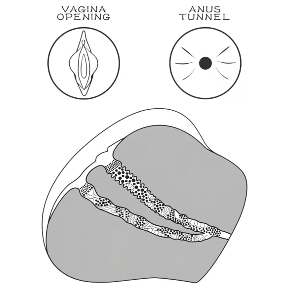 Lovetoy - vagin et anus réalistes torse - silicone couleur chair