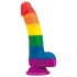 Lovetoy Prider - dildo en silicone réaliste - 19cm (arc-en-ciel)