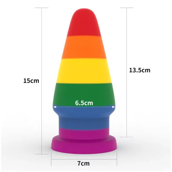 Lovetoy Prider - plug anal dilatateur - 15 cm (arc‑en‑ciel)