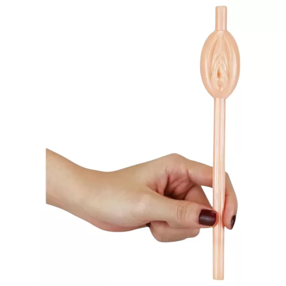 Lovetoy - paille en forme de vulve, accessoire d’enterrement de vie de jeune fille (couleur naturelle)