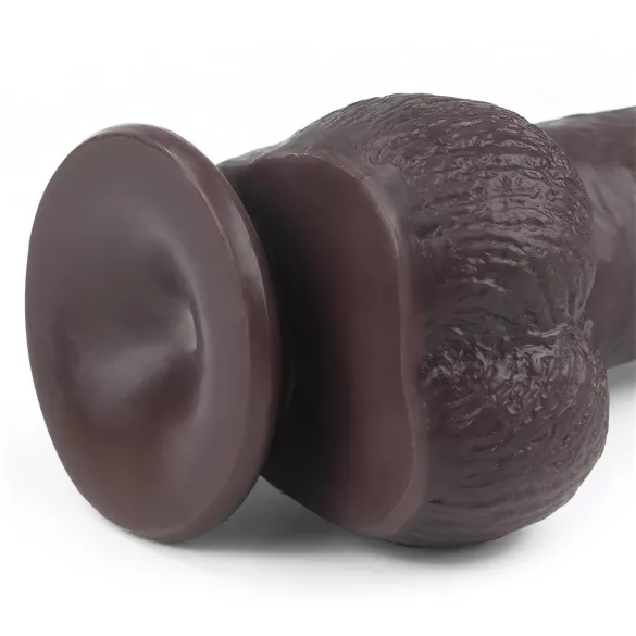 Lovetoy Sliding-Skin - gode double couche réaliste - 23cm - marron