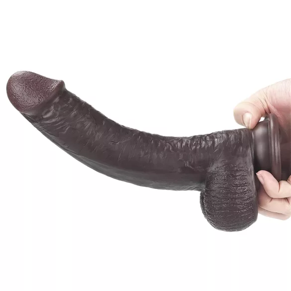Lovetoy Sliding-Skin - gode double couche réaliste - 23cm - marron