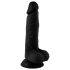 Mr. Rude - gode réaliste avec ventouse et testicules - 19cm (noir)