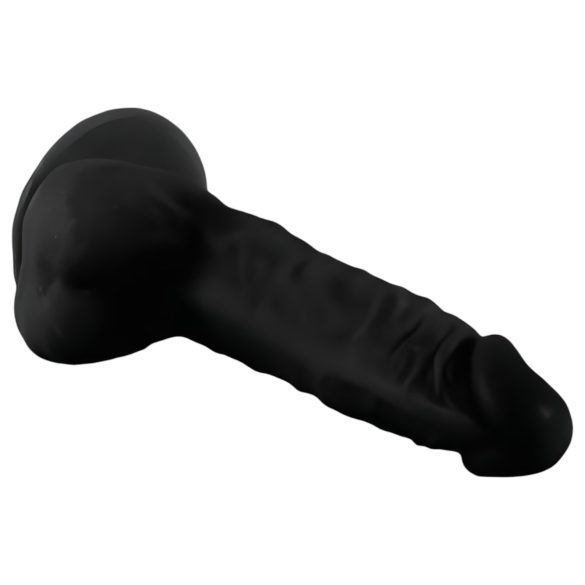 Mr. Rude - gode réaliste avec ventouse et testicules - 19cm (noir)