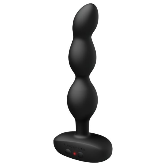 Lovense Ridge - plug anal vibrant perlé connecté - silicone noir