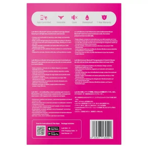 Lovense Lush Mini - œuf vibrant portable contrôlé par application (rose)