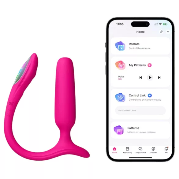 Lovense Lush Anal - Plug anal vibrant contrôlable par application, avec LED - rose