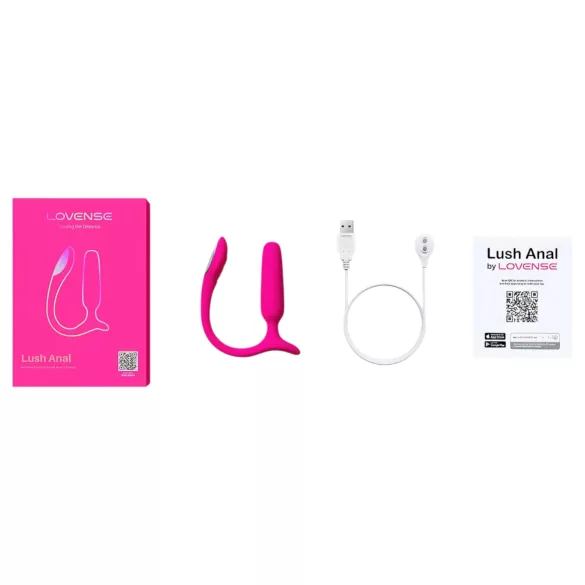 Lovense Lush Anal - Plug anal vibrant contrôlable par application, avec LED - rose
