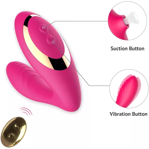 Tracy's Dog - Stimulateur et vibromasseur 2en1 à ondes d'air - silicone rose