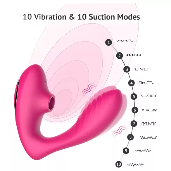 Tracy's Dog - Stimulateur et vibromasseur 2en1 à ondes d'air - silicone rose