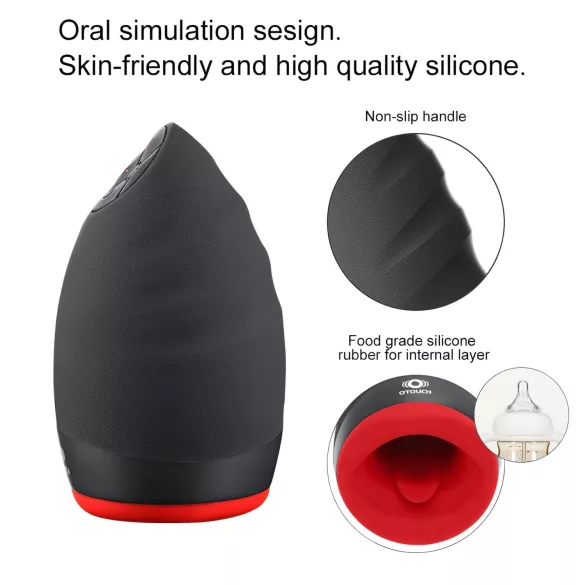OTOUCH Chiven 2 - masturbateur bouche vibrant rechargeable - noir