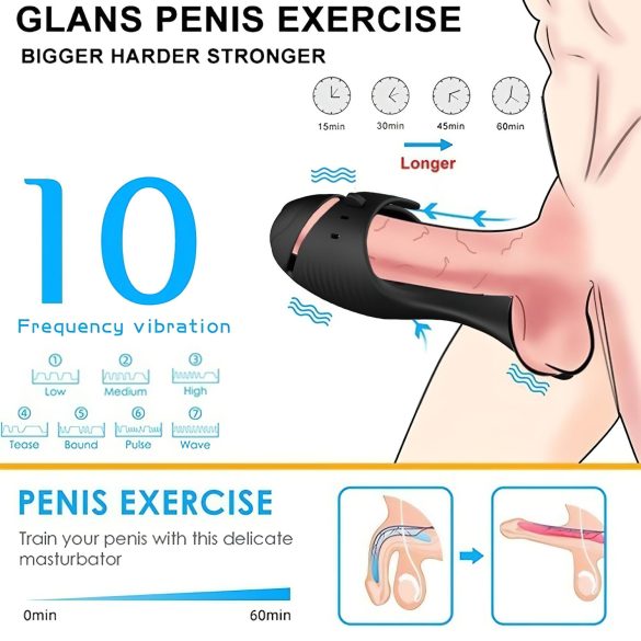 Leopard - stimulateur gland rechargeable (noir)