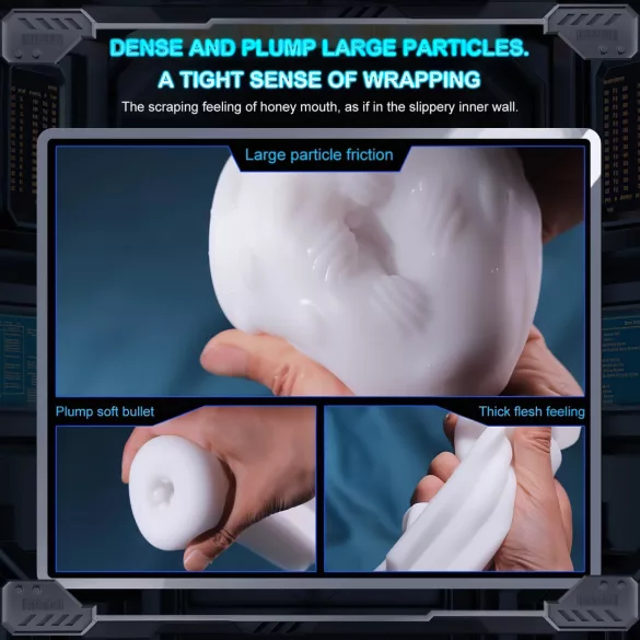 Leopard - masturbateur va-et-vient vibrant et aspirant - noir