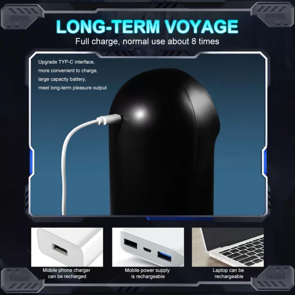 Leopard - masturbateur va-et-vient vibrant et aspirant - noir