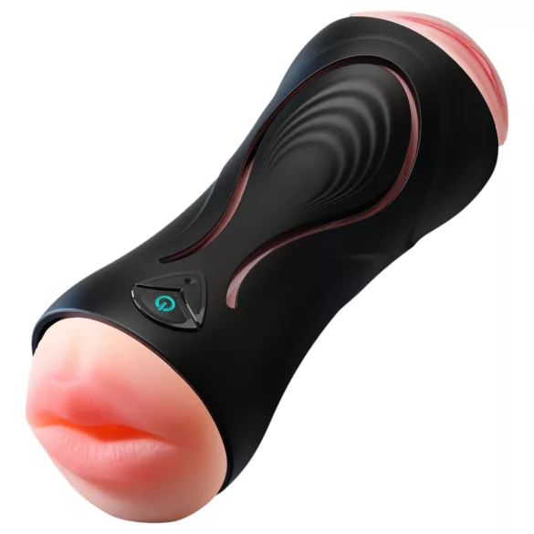Leopard - vibromasseur pénien avec bouche et vagin artificiel (chair)