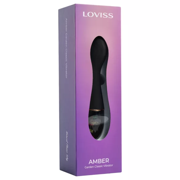LOVISS Flower Amber - vibromasseur point G (noir)
