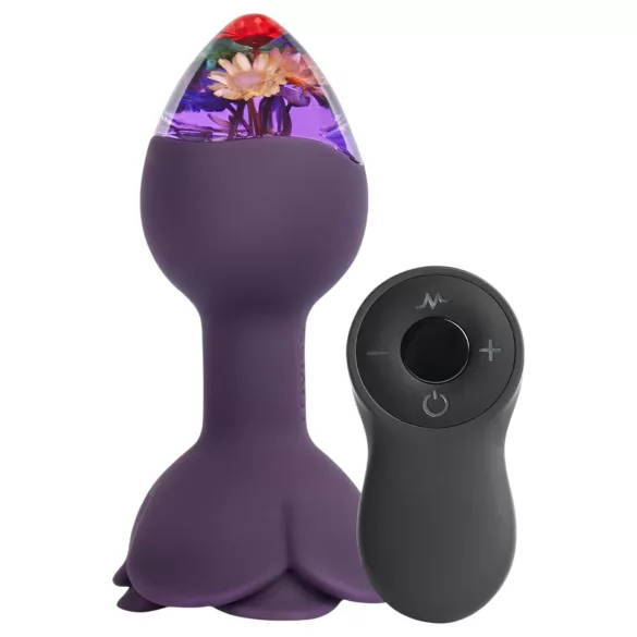 LOVISS Flower - plug anal vibrant avec télécommande (violet)