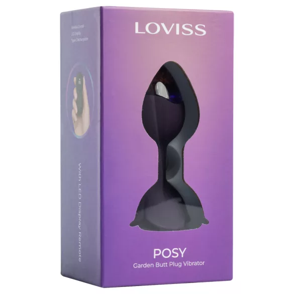 LOVISS Flower - plug anal vibrant avec télécommande (violet)