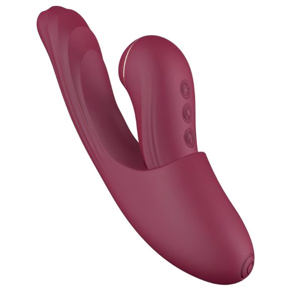 Vibeconnect - Vibromasseur 2en1 point G et clitoridien - silicone rouge