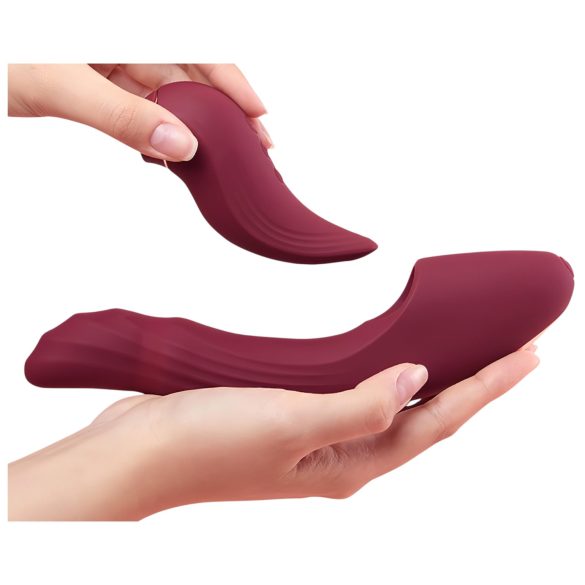 Vibeconnect - Vibromasseur 2en1 point G et clitoridien - silicone rouge
