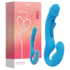   Honey Play Box Harmony Duo - Vibromasseur langue connecté avec harnais, contrôlé par application (bleu)