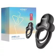   Honey Play Box Anello - Anneau vibrant pénien et scrotal à commande par application, pour hommes (noir)