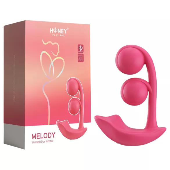 Honey Play Box Melody - vibromasseur perlé connecté 2en1 - silicone rouge