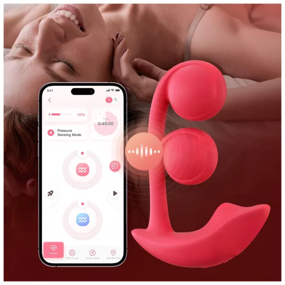 Honey Play Box Melody - vibromasseur perlé connecté 2en1 - silicone rouge