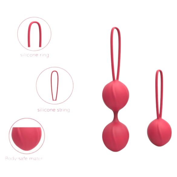 Cotoxo Cherry - Boules de geisha - lot de 2 - silicone rouge