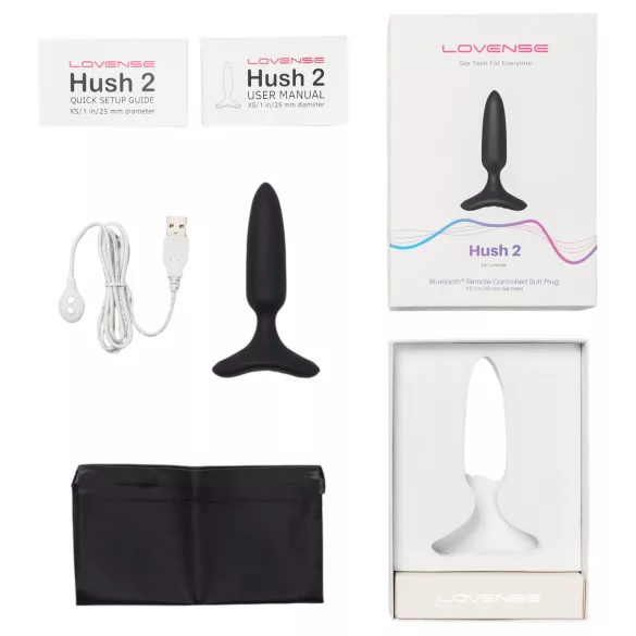 LOVENSE Hush 2 XS - petit vibromasseur anal rechargeable (25 mm) - noir
