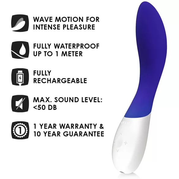 LELO Mona Wave - vibromasseur point G étanche - bleu