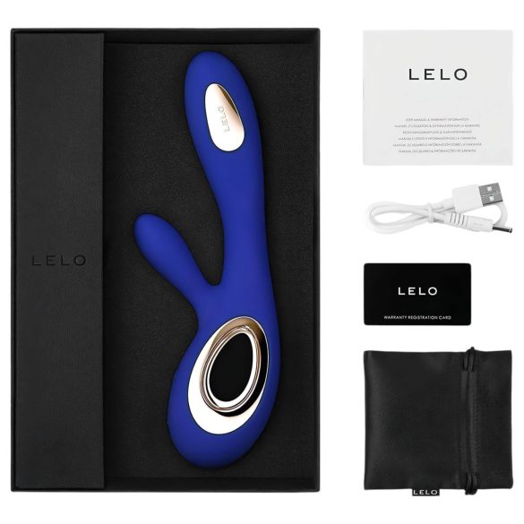 LELO Soraya Wave - vibromasseur rabbit vibrant rechargeable - silicone bleu