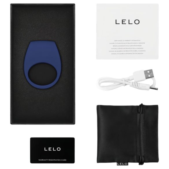 LELO Tor 3 - anneau pénien vibrant rechargeable connecté - silicone bleu