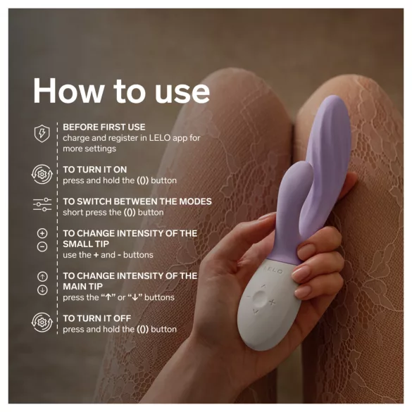 LELO INA Twist - vibromasseur pour point G avec bras clitoridien, contrôlé par application (violet)