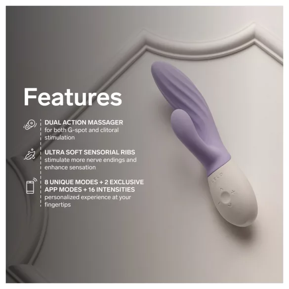 LELO INA Twist - vibromasseur pour point G avec bras clitoridien, contrôlé par application (violet)
